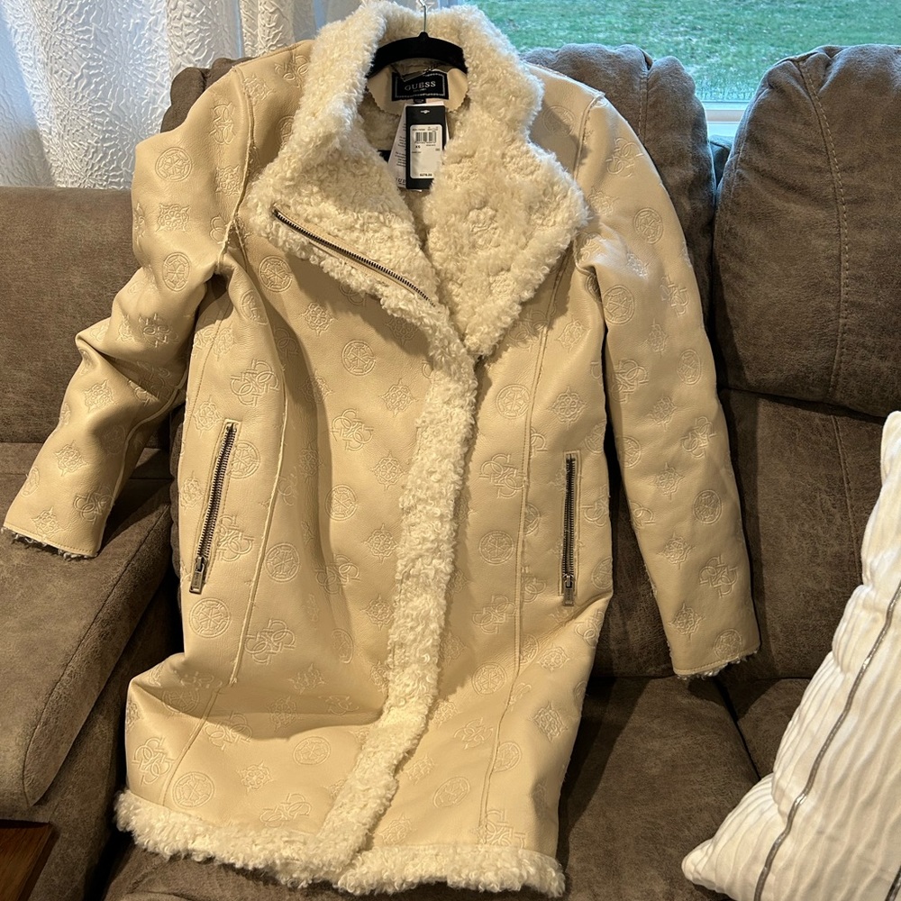 Genuine suede/ leather Sherpa lined coat